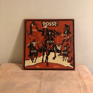 Vintage 1950’s Sportscraft Jollijac Dual Sided Wood Target Posse & Duck Ring